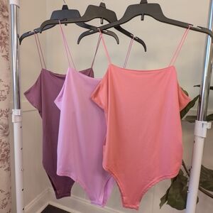 SHEIN Women's Bodysuits in Purple, Pink, and Peach